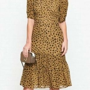 L.K. Bennett Alexa Leopard Print Silk Dress Size 6
